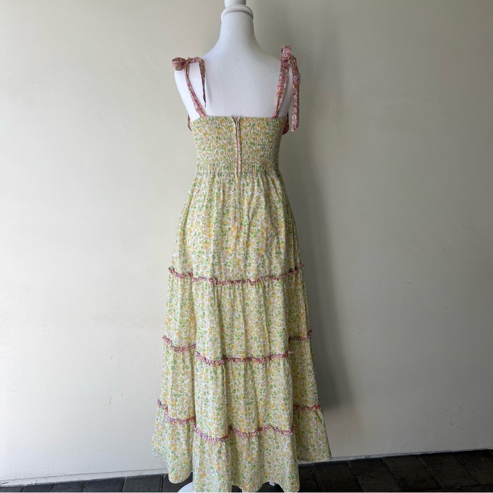 Floral Maxi Dress in Cream and Pink cecilia maxi dress by Lost and Wander size s - Picture 7 of 7